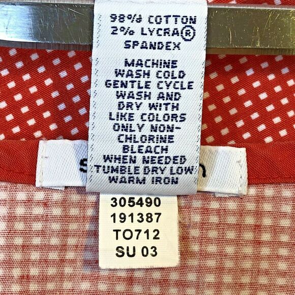 Y2K Vintage GAP A Line Skirt Red White Check Lightweight Knee Length Size 4 - Picture 4 of 6